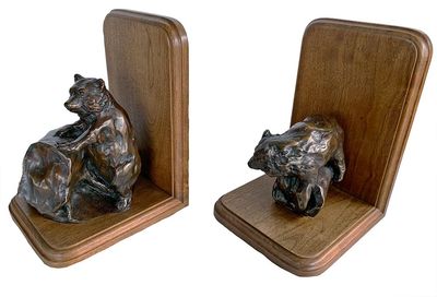 Bronze Bear Bookends • by Bobbie Carlyle