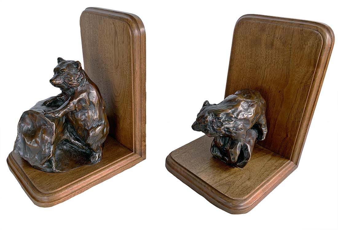 Bronze Bear Bookends • by Bobbie Carlyle