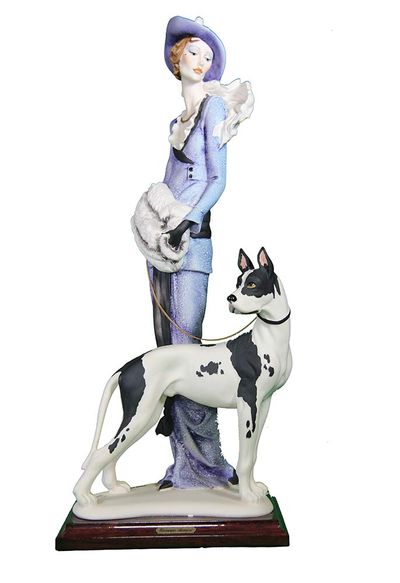 Lady with Great Dane • Giuseppe Armani