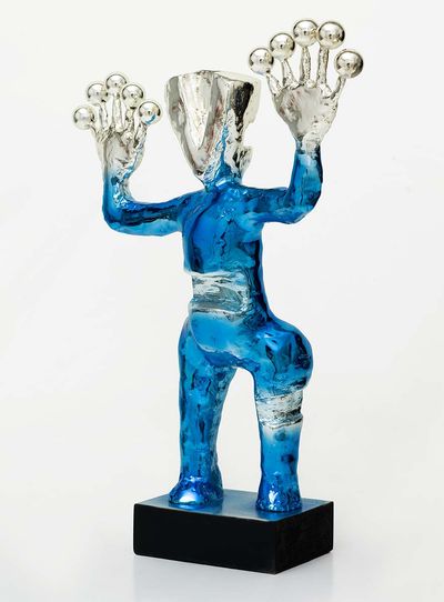 Exoplanets - maquette-light blue patina • by Nikolas